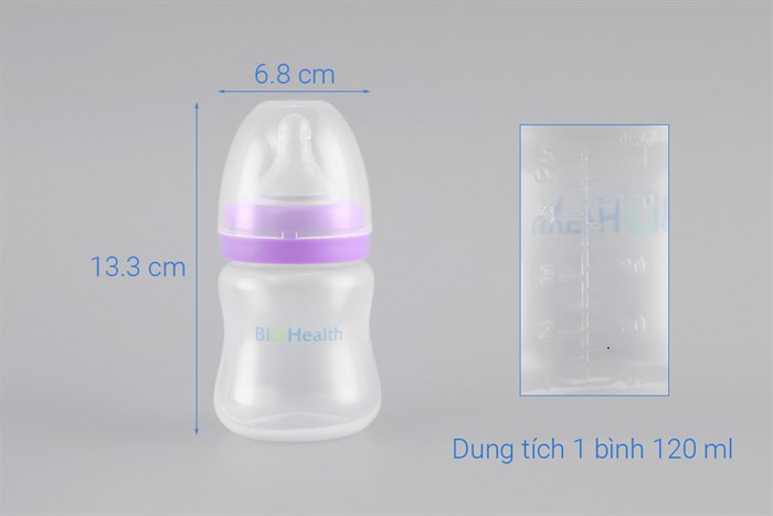 Dụng cụ hút sữa bằng tay BioHealth EE Classic Màu Trắng - Tím
