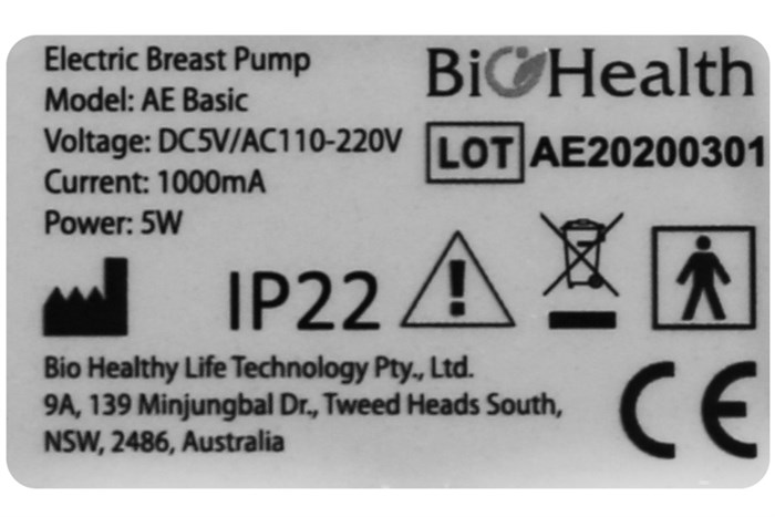 Máy hút sữa điện đơn BioHealth AE Basic Màu Trắng