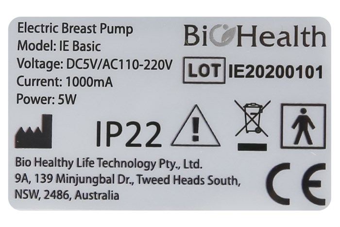 Máy hút sữa điện đôi BioHealth IE Basic Màu Trắng