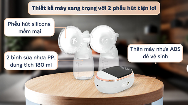 Máy hút sữa điện đôi Gluck Baby GP39 - Thiết kế Máy hút sữa điện đôi Gluck Baby GP39 - Thiết kế