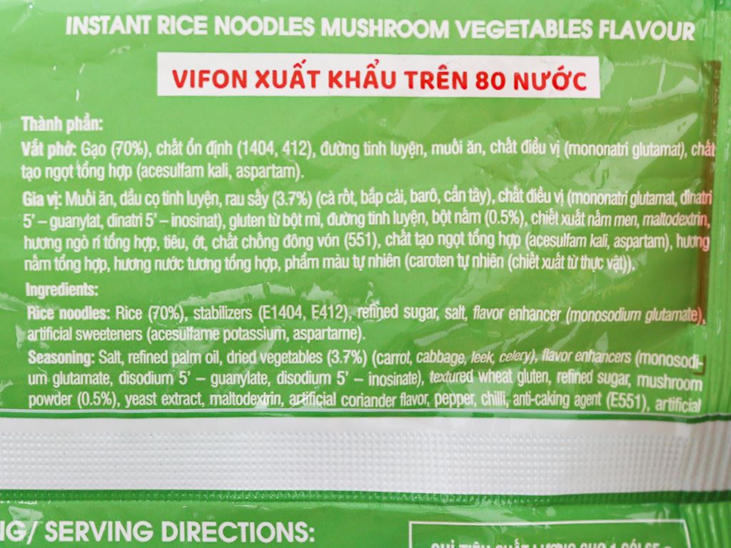 Thùng 30 gói phở chay rau nấm Vifon 65g 9