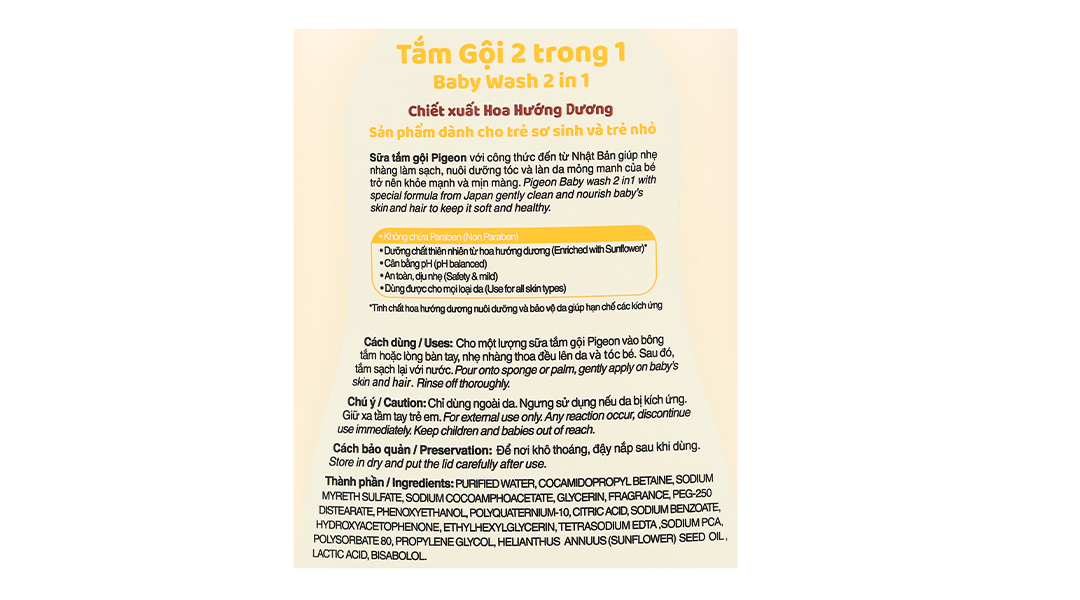 Tắm gội toàn thân Pigeon Hoa Hướng Dương cấp ẩm cho da bé chai 700ml - 11