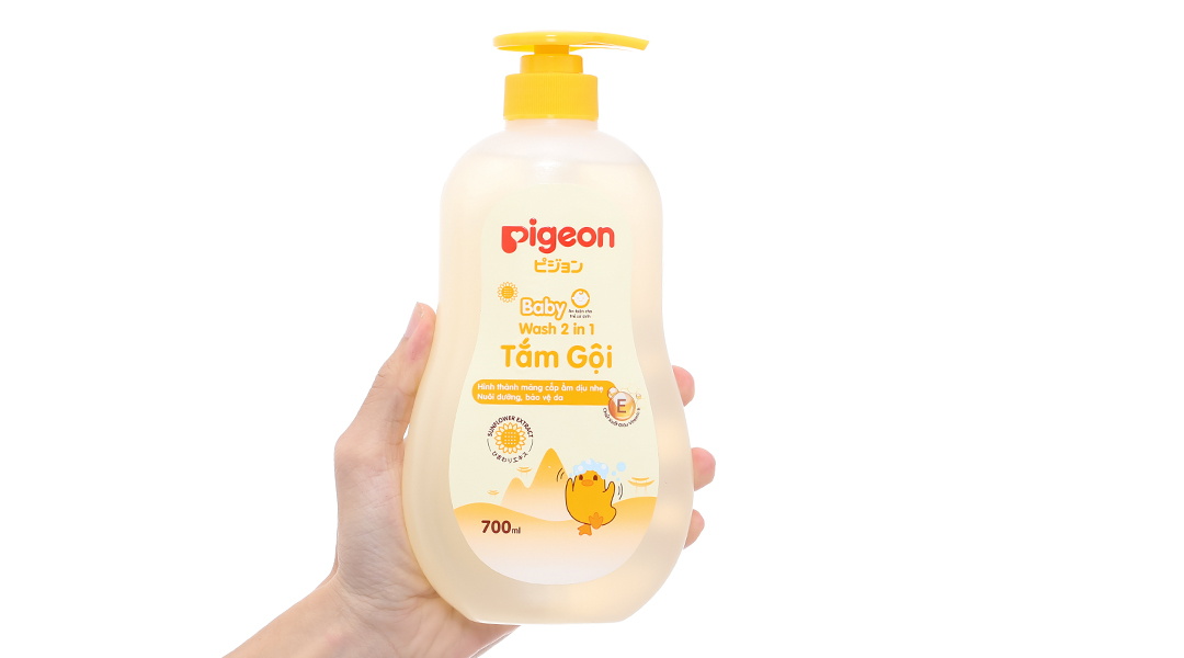 Tắm gội toàn thân Pigeon Hoa Hướng Dương cấp ẩm cho da bé chai 700ml - 9