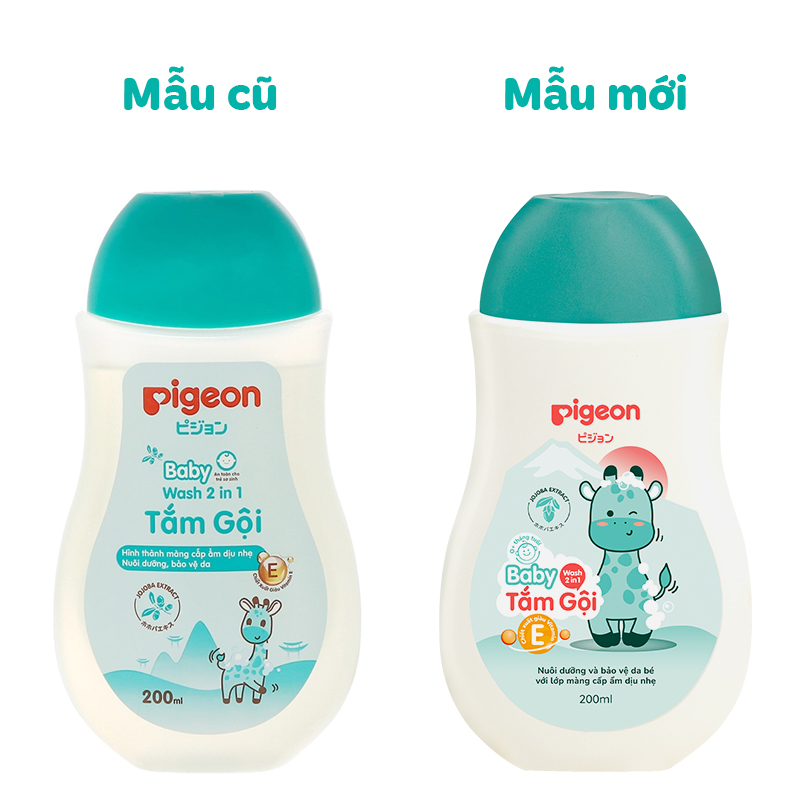 Sữa tắm & gội 2in1 cho bé Pigeon chiết xuất Jojoba 200 ml (mọi độ tuổi) - Giao bao bì ngẫu nhiên-1