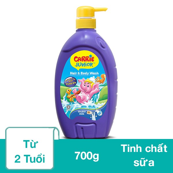 Sữa Tắm & Gội 2In1 Cho Bé Carrie Junior Tinh Chất Sữa 700G (Từ 2 Tuổi)