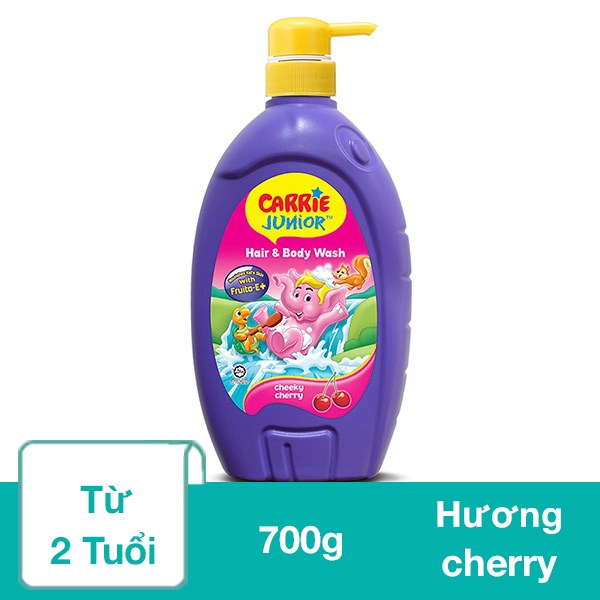 Sữa Tắm & Gội 2In1 Cho Bé Carrie Junior Hương Cherry 700G (Từ 2 Tuổi)