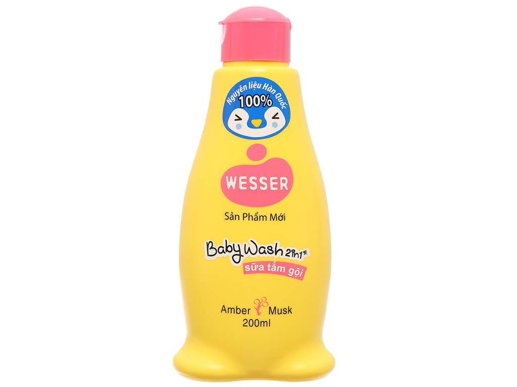 Tắm gội toàn thân cho bé Wesser Amber Musk hổ phách xạ hương 200ml 1