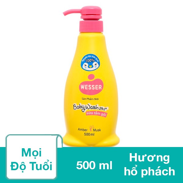 Sữa Tắm & Gội 2In1 Cho Bé Wesser Hương Hổ Phách 500 Ml (Mọi Độ Tuổi)