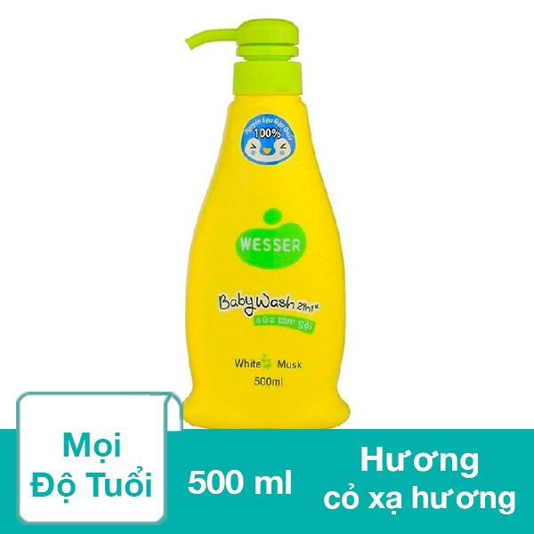 Sữa Tắm & Gội 2In1 Cho Bé Wesser Hương Cỏ Xạ Hương 500 Ml (Mọi Độ Tuổi)