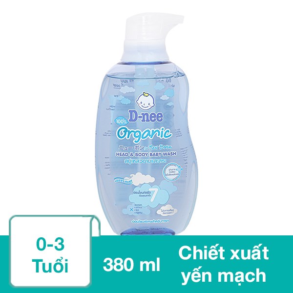 Dầu Tắm & Gội 2In1 Cho Bé D - Nee Organic Chiết Xuất Yến Mạch 380 Ml (0 - 3 Tuổi)