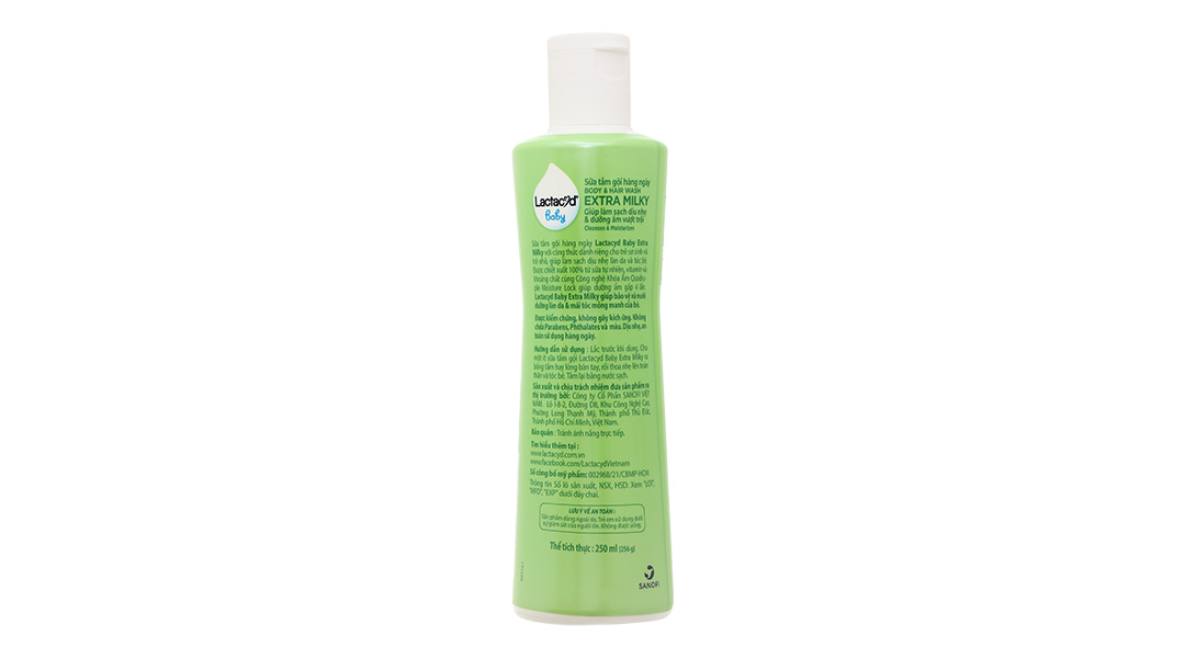 Sữa tắm gội Lactacyd Baby Extra Milky chăm sóc da và tóc cho bé chai 250ml - 12
