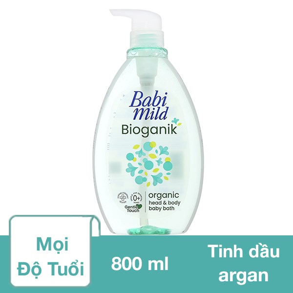 Sữa Tắm & Gội 2In1 Cho Bé Babi Mild Bioganik 800 Ml (Mọi Độ Tuổi) - Giao Bao Bì Ngẫu Nhiên