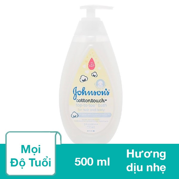 Sữa Tắm & Gội 2In1 Cho Bé Johnson's Baby Cotton Touch Hương Dịu Nhẹ 500 Ml (Mọi Độ Tuổi)