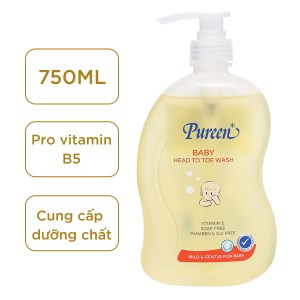 Tắm gội toàn thân cho bé Pureen Pro-Vitamin B5 & vitamin e 750ml