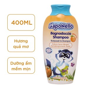 Sữa tắm gội SapoNello trẻ em hương quả mơ 400ml