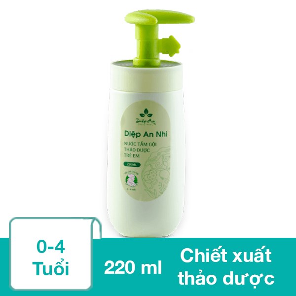 Nước tắm gội cho bé DK Pharma Diệp An Nhi chiết xuất thảo dược 220 ml (0 - 4 tuổi) - AVAKids.com