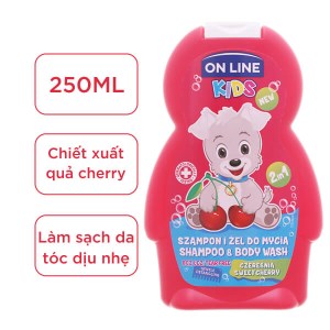 Sữa tắm và gội trẻ em On Line Kids cherry - vị anh đào 250ml