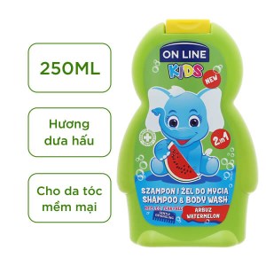 Sữa tắm và gội trẻ em On Line Kids water melon - vị dưa hấu 250ml