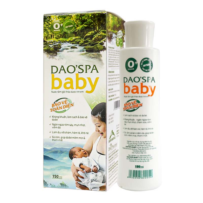 Nước tắm & gội 2in1 cho bé DK Pharma Dao'Spa Baby chiết xuất thảo dược 150 ml (mọi độ tuổi)