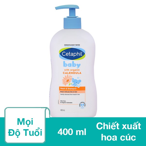 Sữa Tắm & Gội 2In1 Cho Bé Cetaphil Baby Chiết Xuất Hoa Cúc Hữu Cơ 400 Ml (Mọi Độ Tuổi) - Giao Bao Bì Ngẫu Nhiên