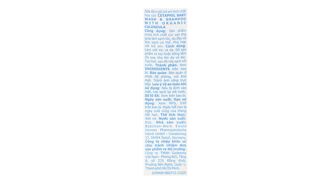 Sữa tắm gội cho bé Cetaphil chiết xuất hoa cúc hữu cơ chai 400ml - 8