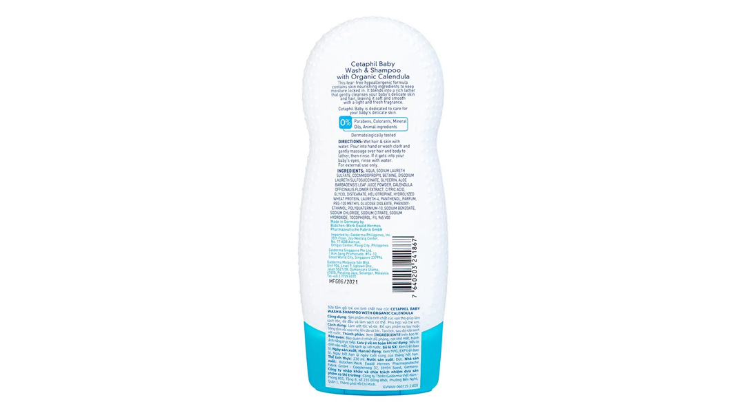 Sữa tắm gội Cetaphil Baby Wash & Shampoo Calendula chăm sóc da cho bé