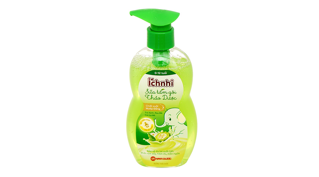 Sữa tắm gội Thảo Dược Ích Nhi giảm hăm da, rôm sảy cho bé
