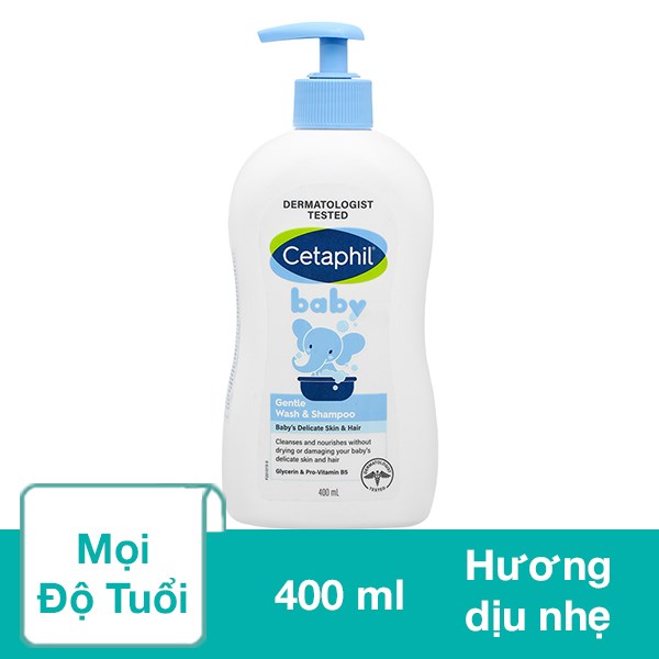 Sữa Tắm & Gội 2In1 Cho Bé Cetaphil Baby Gentle Hương Dịu Nhẹ 400 Ml (Mọi Độ Tuổi)