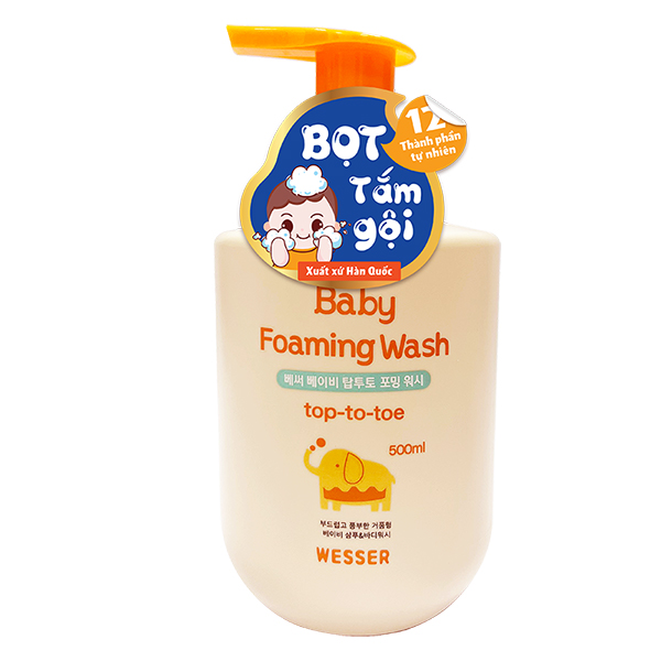 Bọt tắm & gội 2in1 cho bé Wesser hương dịu nhẹ 500 ml (mọi độ tuổi) - AVAKids.com