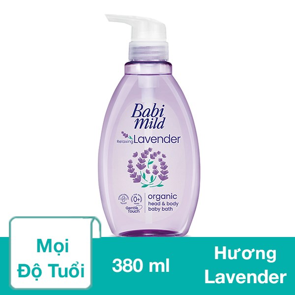 Sữa Tắm & Gội 2In1 Cho Bé Babi Mild Hương Hoa Oải Hương 380 Ml (Mọi Độ Tuổi)