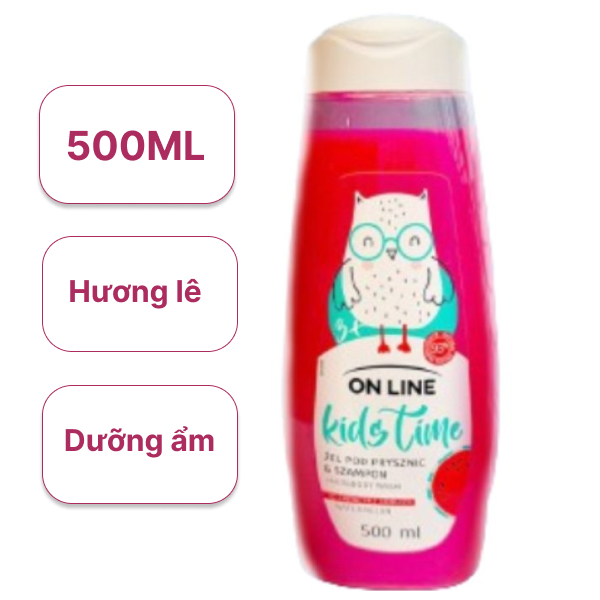 Sữa tắm gội trẻ em On Line Time Hair & Body Wash Watermelon 500ml