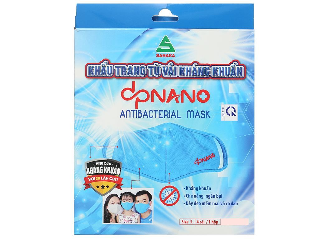 Khẩu trang trẻ em dpNano 2 lớp size s hộp 4 cái 3