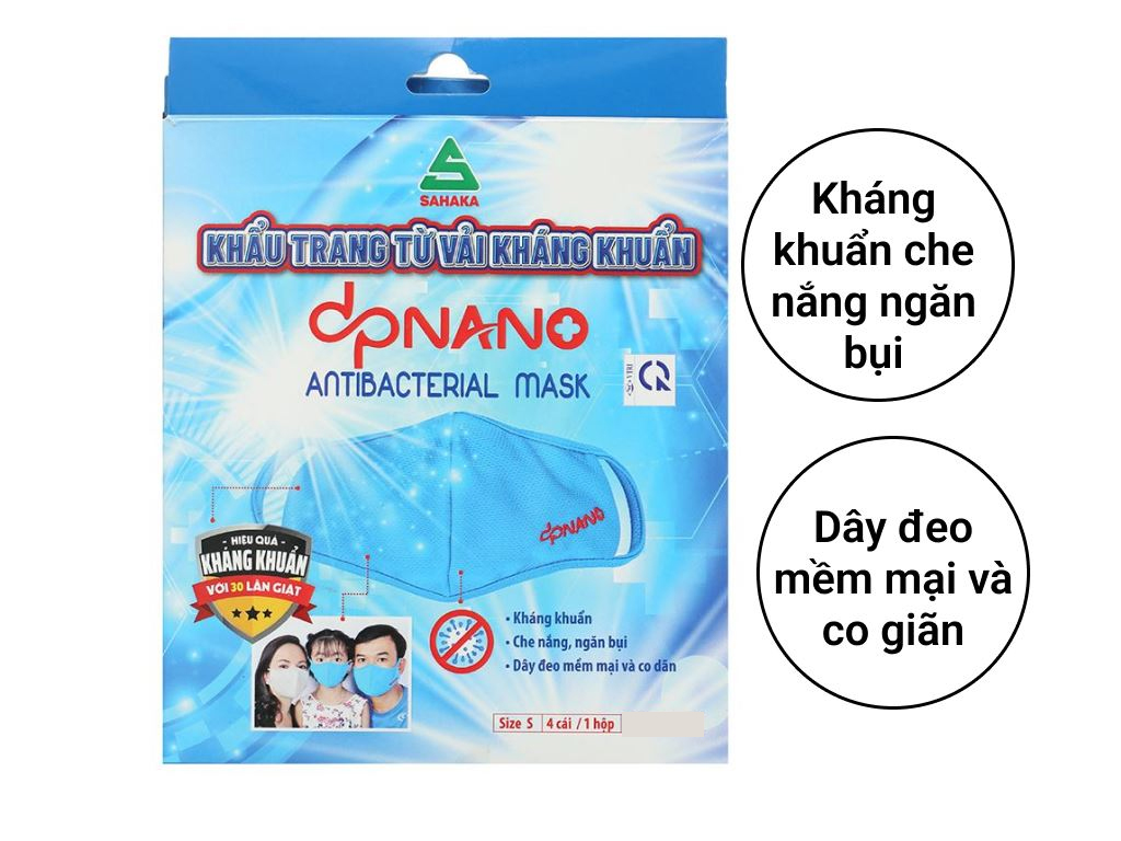 Khẩu trang trẻ em dpNano 2 lớp size s hộp 4 cái 2