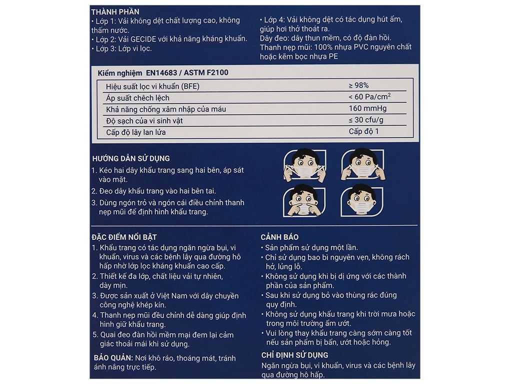 Khẩu trang trẻ em Wakamono 4 lớp hộp 10 cái 4