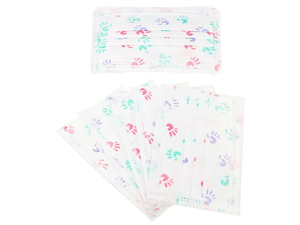 Khẩu trang trẻ em Famapro 3 lớp hộp 50 cái hình bàn tay 6