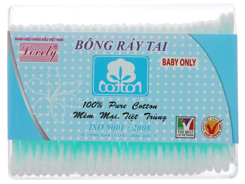 Tăm bông trẻ em Lovely đầu tròn hộp 170 cây 1