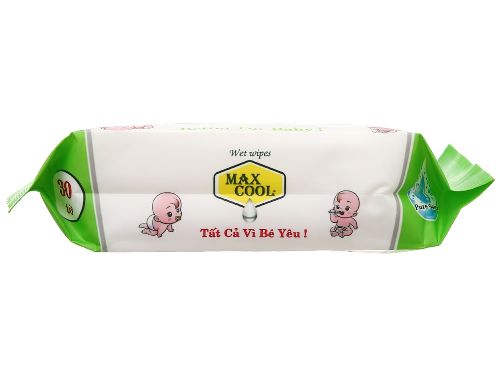 Khăn ướt em bé Max Cool không mùi gói 30 miếng 4