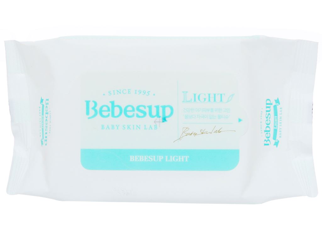 Khăn ướt em bé Bebesup Light hương tự nhiên gói 20 miếng 2