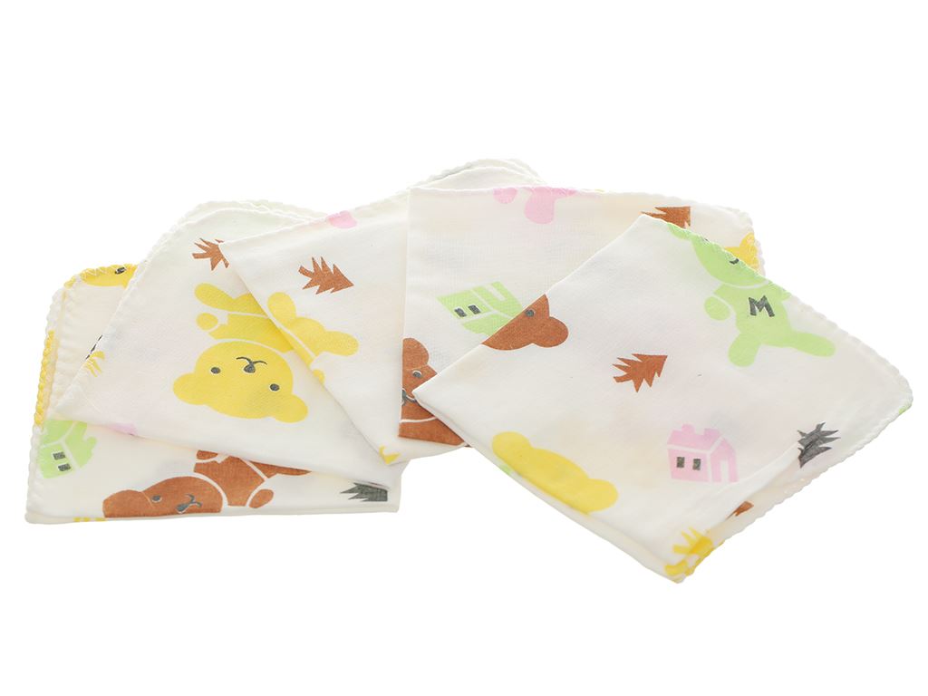 Lốc 5 chiếc khăn sữa em bé Việt Hope in hình 2 lớp (30x30 cm) 4