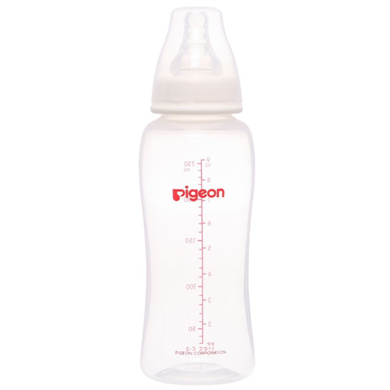 Bình sữa nhựa PP Pigeon Streamline cổ hẹp 250 ml (4 - 6 tháng)