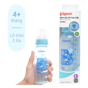 Bình sữa cho bé Pigeon cao cấp cổ hẹp 240ml (giao màu ngẫu nhiên) 4 - 6 tháng