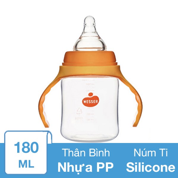 Bình Sữa Nhựa Pp Wesser Tbsppw180 Cổ Rộng 180 Ml (0 - 3 Tháng)