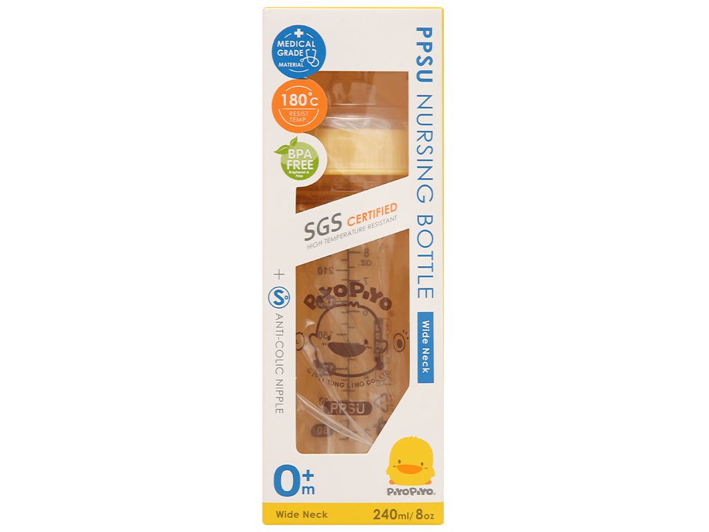 Bình sữa PPSU PIYOPIYO chống đầy hơi cổ rộng PY830505 240 ml 1
