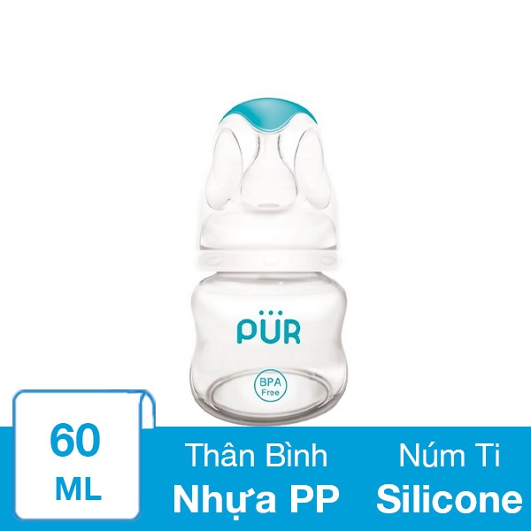 Bình sữa nhựa PP Pur Advanced 1800 cổ hẹp 60 ml (0 – 3 tháng)