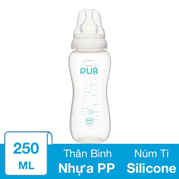 Bình Sữa Nhựa Pp Pur Comfort Feeder 1603 Cổ Hẹp 250 Ml (Từ 6 Tháng)