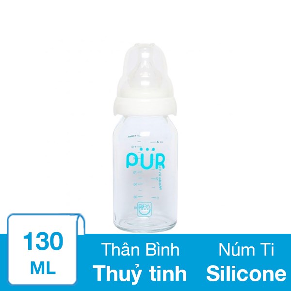 Bình sữa cổ hẹp Pur 1202 130 ml