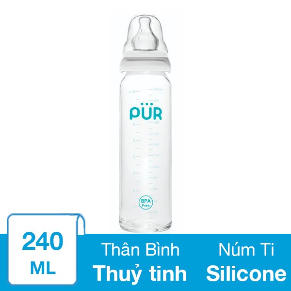 Bình sữa cổ hẹp Pur 1203 240 ml