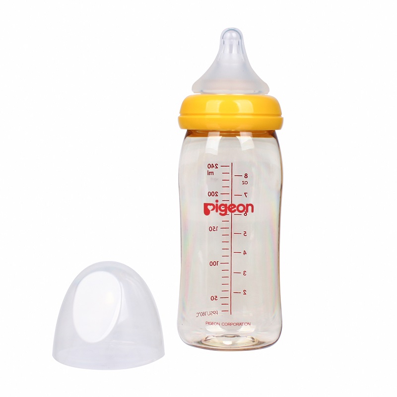 Bình sữa nhựa PPSU Pigeon Plus cổ rộng 240 ml (từ 3 tháng)