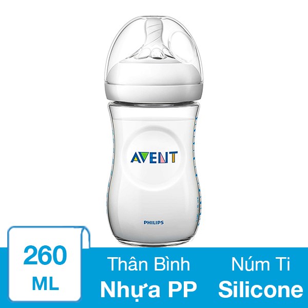 Bình sữa nhựa PP Philips Avent SCF693/13 cổ rộng 260 ml (1 – 6 tháng)