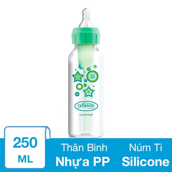 Bình sữa nhựa PP Dr.Browns cổ hẹp 250 ml - Màu hồng (từ 6 tháng) 9
